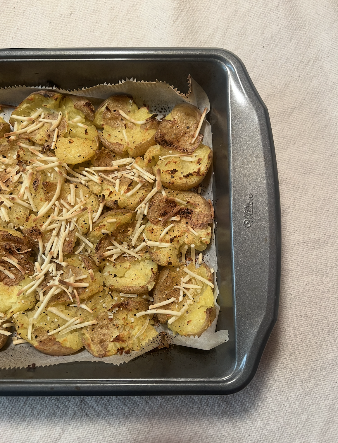 Smashed Potatoes With Parmesan